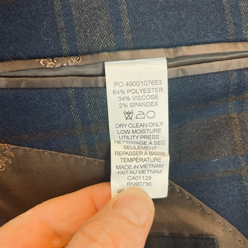 Lauren Ralph Lauren Lexington Sport Coat Mens 46L Plaid Stretch‎ NWT